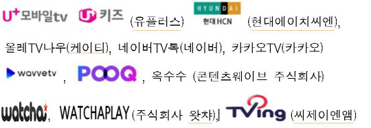 OTT서비스업으로 출원된 상표 표장